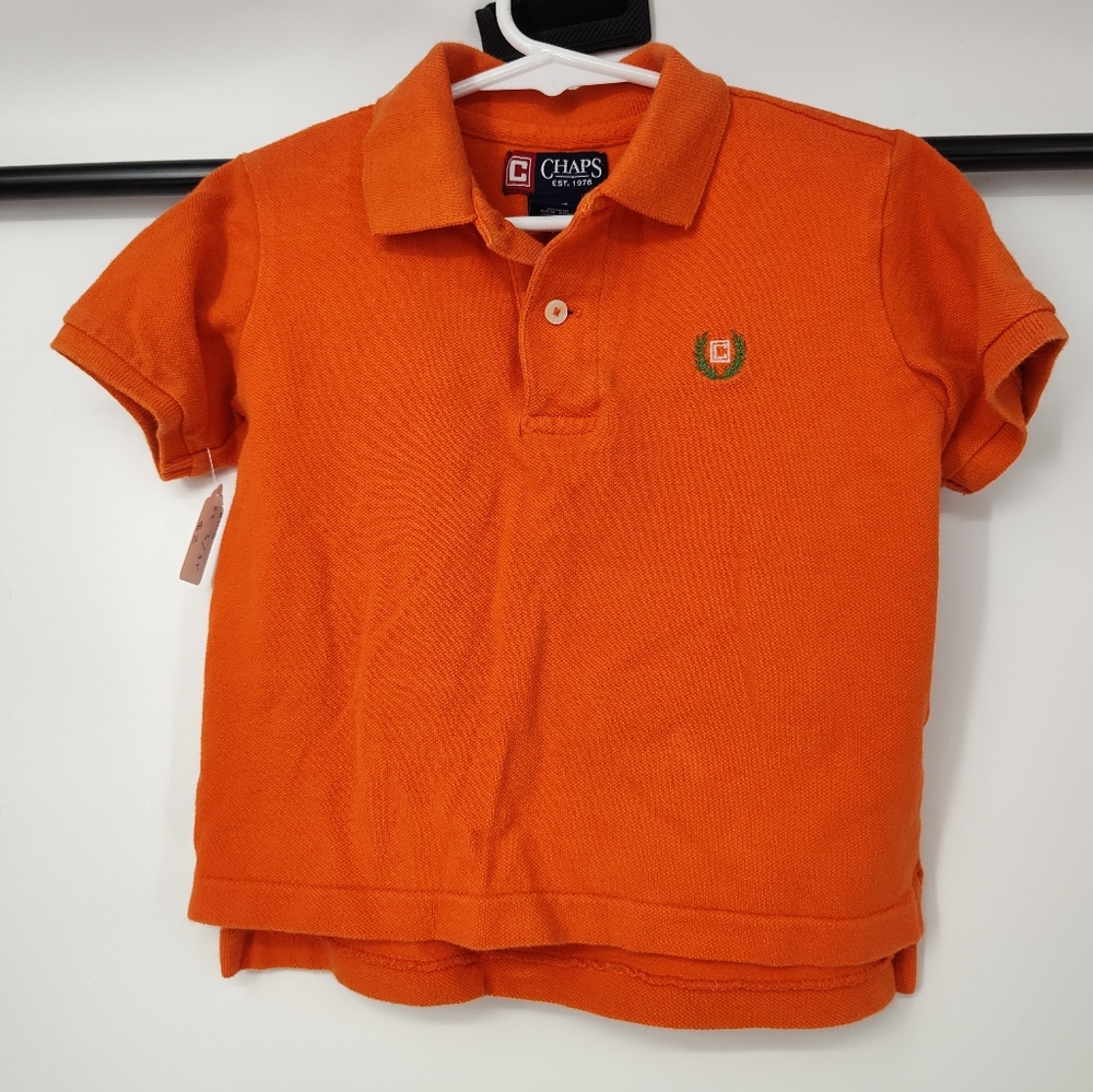 Chaps Kids Short Sleeve Polo Shirt in Vibrant Orange Size 3T